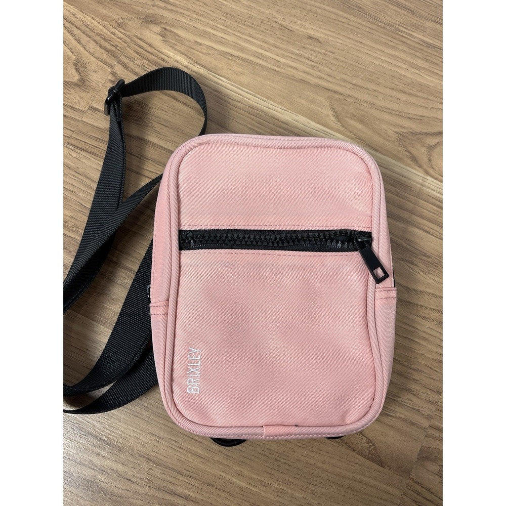 BRIXLEY Mauve and black Pebbles zippered crossbody bag Backpack Inside Zip